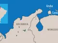 Mapa Karaibów: Aruba, Bonaire i Curacao leżą przy wybrzeżach Kolumbii i Wenezueli.