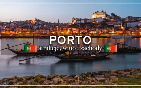 Porto, jedno z największych miast w Portugalii, zachwyca widokiem na rzekę Douro, tradycyjne łodzie i oświetlone wzgórza.