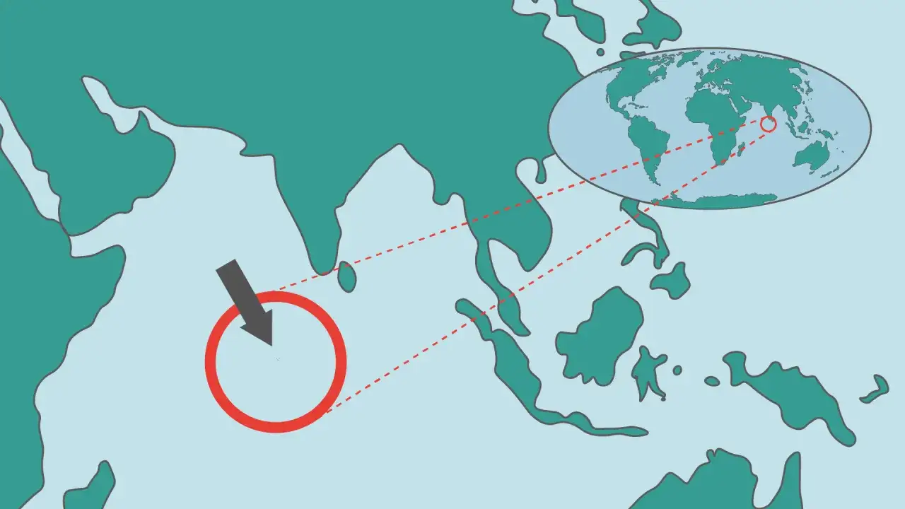 Mapa świata z zaznaczonymi Malediwami. Czy Malediwy to państwo? Tak, to archipelag na Oceanie Indyjskim.