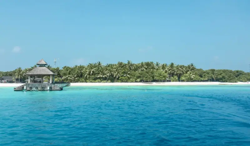 Turkusowa woda, biała plaża i palmy. Czy Malediwy to państwo? Tak, to archipelag wysp na Oceanie Indyjskim.